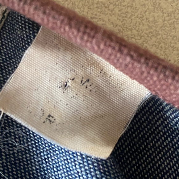 Vintage Denim Maxi Coat Wooden Elephant Bone Inserts Blue Jean Large Oversized - Picture 9 of 15